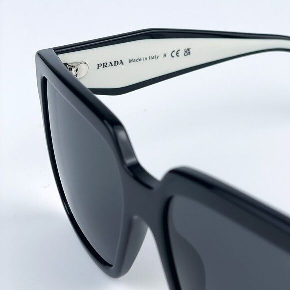NEW Prada PR24ZS 1AB5S0 Black Dark Grey Square Oversized Women Sunglasses main image 13